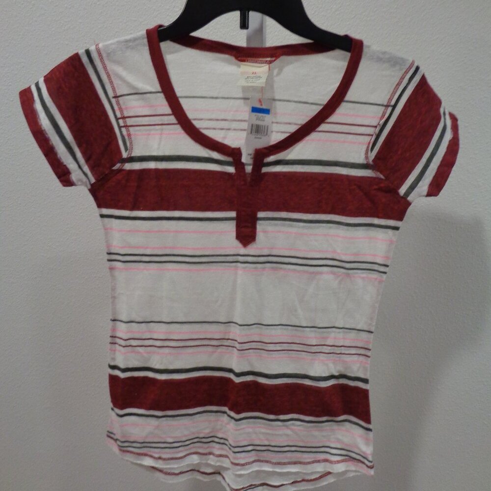 Unionbay Girl's Short Sleeve Striped Top Style G3KJL51 NWT Size XL